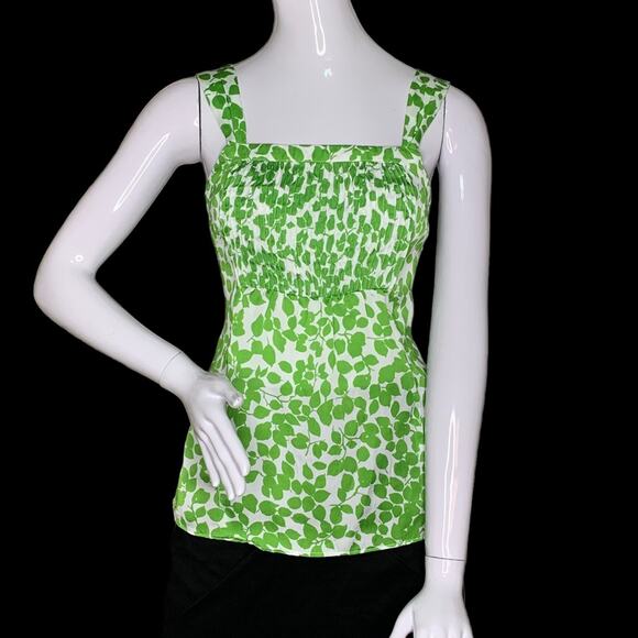 George By Mark Eisen Leaf Print Sleeveless To Green and White Size M Sid… - Picture 10 of 13